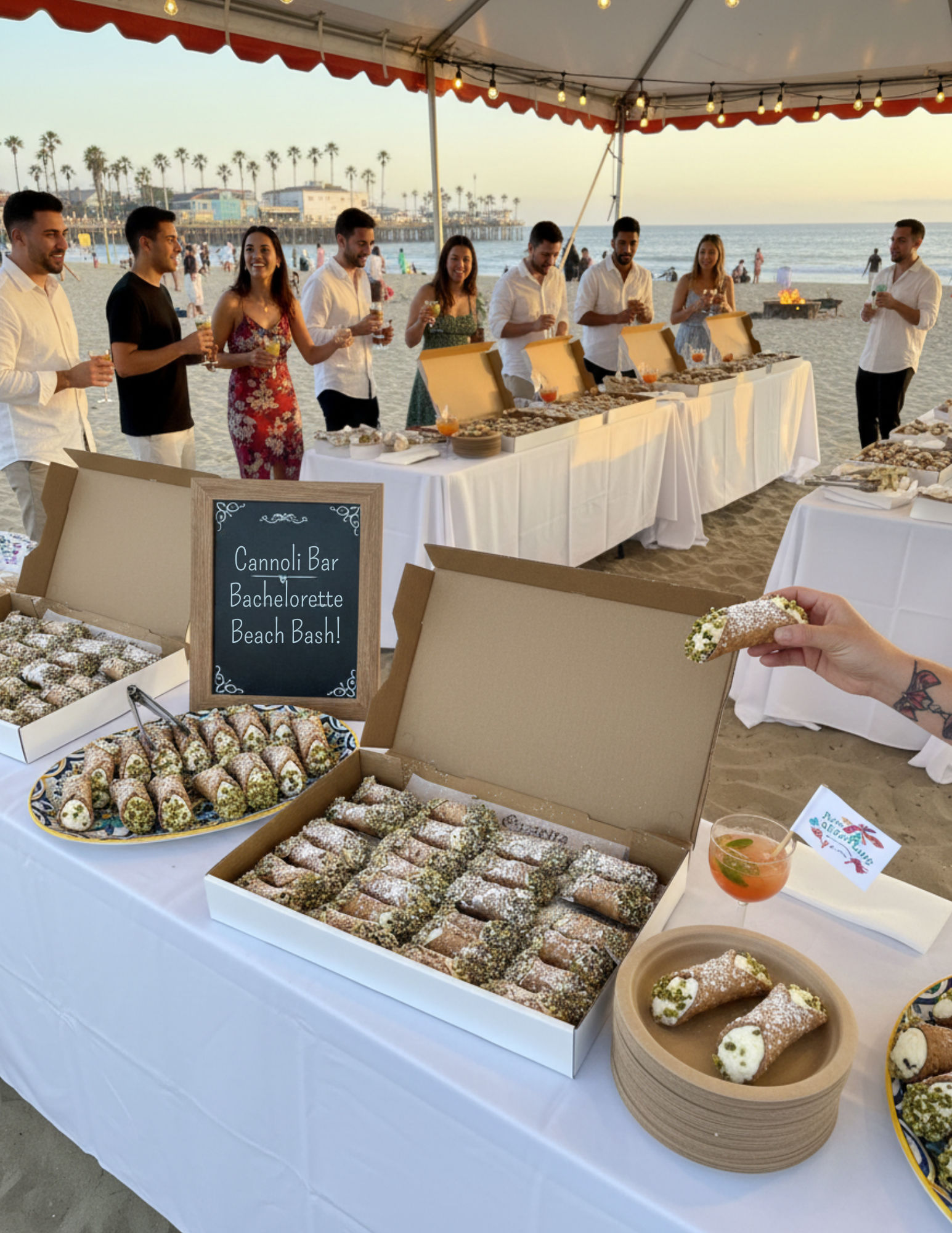 Cannoli buffet style drop off catering - Holy Cannoli - sweet Italian dreams for your bachelor / bachelorette party image 1