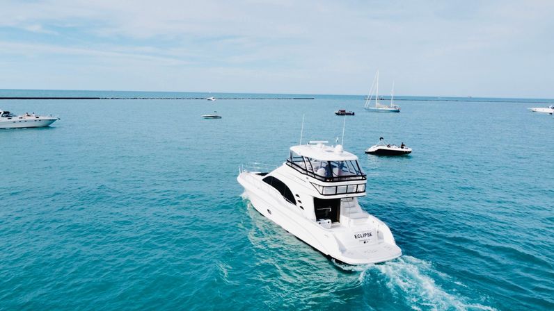 Luxury Private Yacht Charter on Lake Michigan Aboard the Eclipse (Up to 12 Guests) image 1