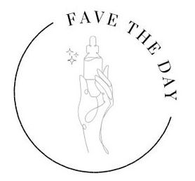 Minimalist circular beauty logo: delicate line-art hand holding a skincare serum dropper with sparkles, framed by curved decorative text.