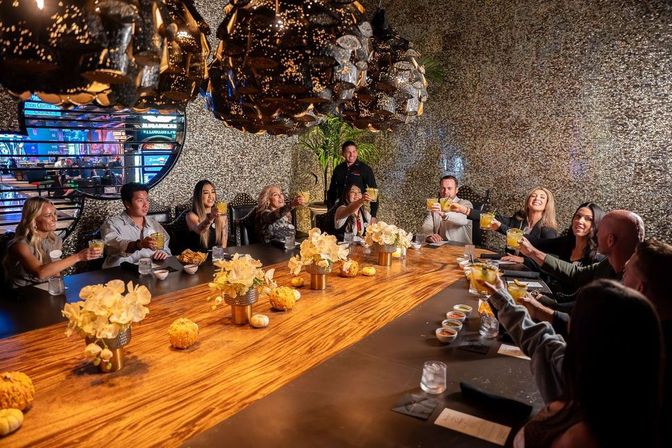 "Savory Bites & Neon Lights'' Culinary Experience with Nightime Helicopter Tour image 5