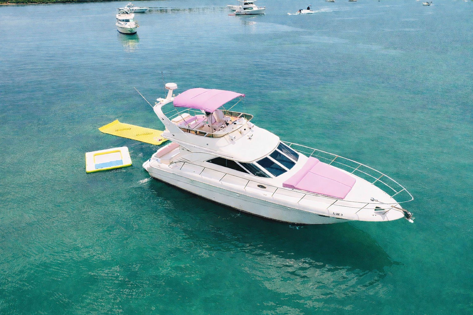 Miami’s Pink Party Yacht: 50ft Horizon Bachelorette Boat image 1