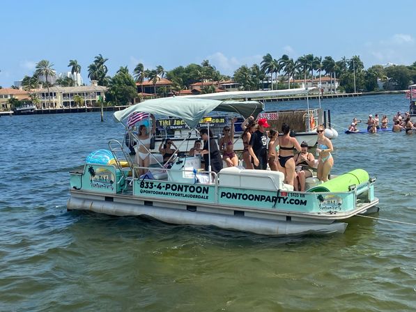 Private Sandbar Party Boat Charter: 24’ Pontoon with Stereo, Shade & BYOB image 3