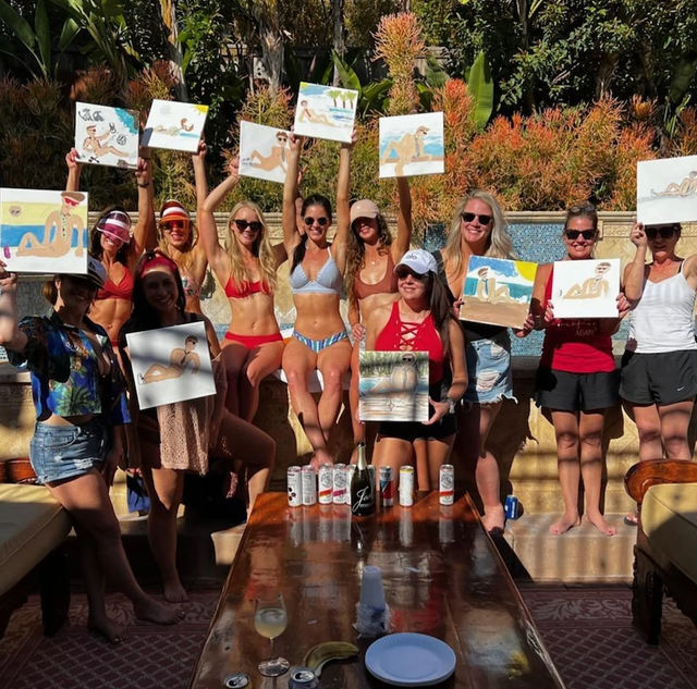 Booze N' Brush Nearly Nude Male Model Painting Class with Pro Instructor: Public or Private Options Available image 4