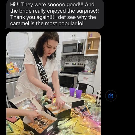 Bride-to-be wearing a white sash and veil slicing assorted pastries from bakery boxes on a gold-covered kitchen table during a bachelorette party, with purple cups, snacks and a modern oven and microwave in the background.