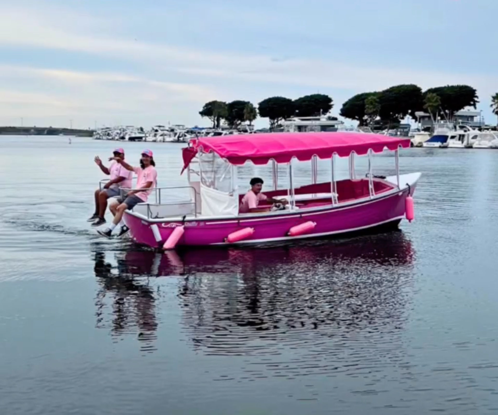 Barbie Pink Duffy BYOB Boat Adventure in Stunning Huntington Beach image 2