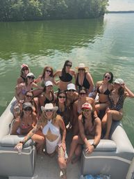 Rowdy Boat Double Decker Slide Boat at Party Cove on Percy Priest with BYOB, Huge Lily Pad, 4 Man Raft for Tubing, and More (Up to 16 Passengers) image 13