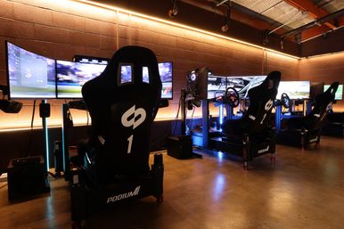 Nashville's first sim racing lounge.  Featuring 10 full motion sims with haptic feedback. image