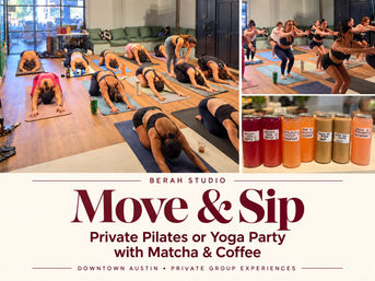 Move & Sip: Private Pilates or Yoga Party with Matcha & Coffee image