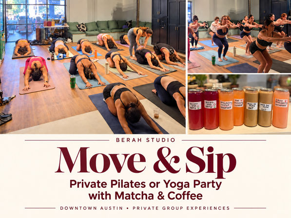Move & Sip: Private Pilates or Yoga Party with Matcha & Coffee image 1