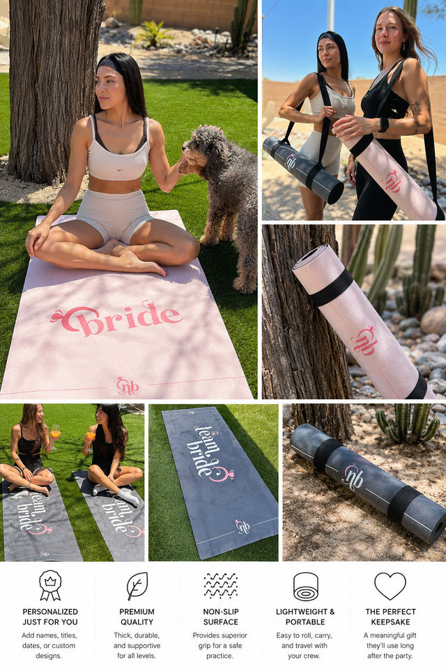Personalized Bachelorette Yoga Mats - Bridal Party Gift image 3