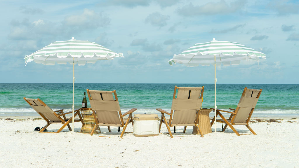 ICONIC Beach Experience: Chair & Umbrella Setup image 1