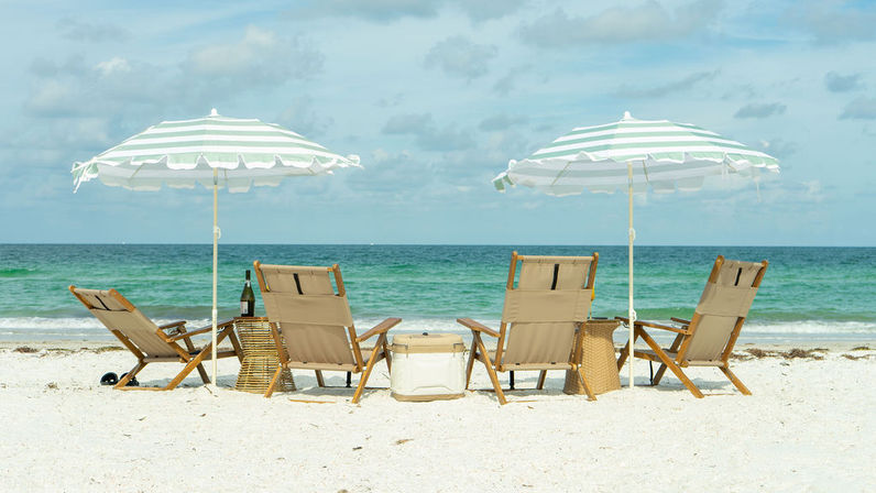 ICONIC Beach Experience: Chair & Umbrella Setup image 1