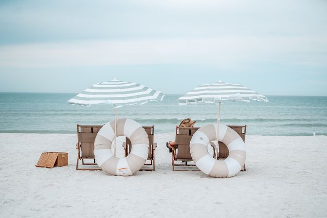 ICONIC Beach Experience: Chair & Umbrella Setup image 4