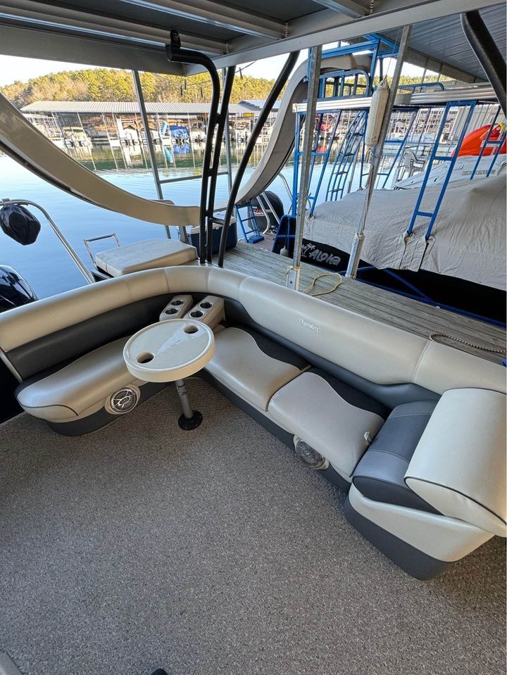 26ft Premier Sunsation Double Decker Tritoon Boat with Slide on