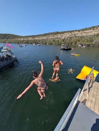 Double Decker Pontoon with Slide. Extra Large Lily Pad. BYOB (Up to 22 People) image 13