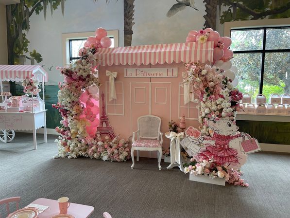 Kid's Birthday Pink Party - Backdrops, dessert carts, chairs and tables image 2
