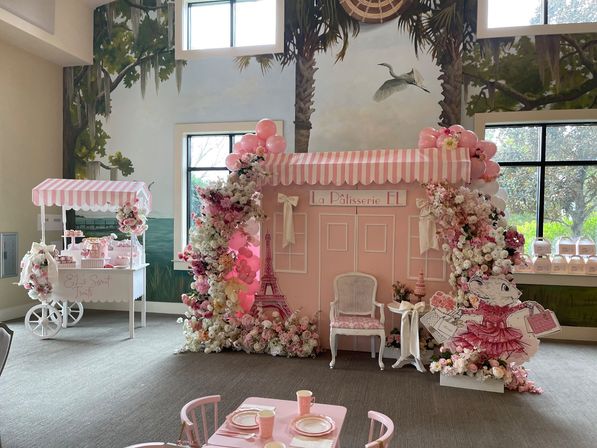 Kid's Birthday Pink Party - Backdrops, dessert carts, chairs and tables image 7