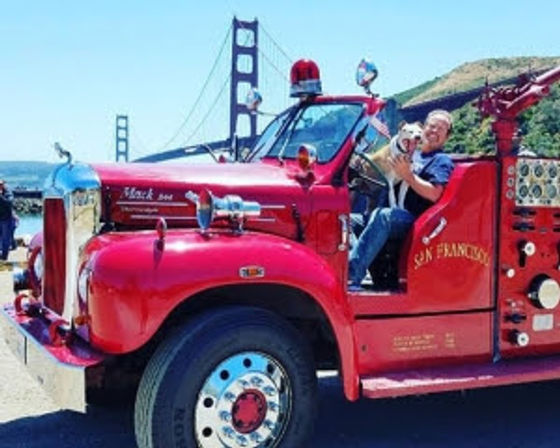 Open Top Vintage Fire Engine Over the Golden Gate Bridge image 6