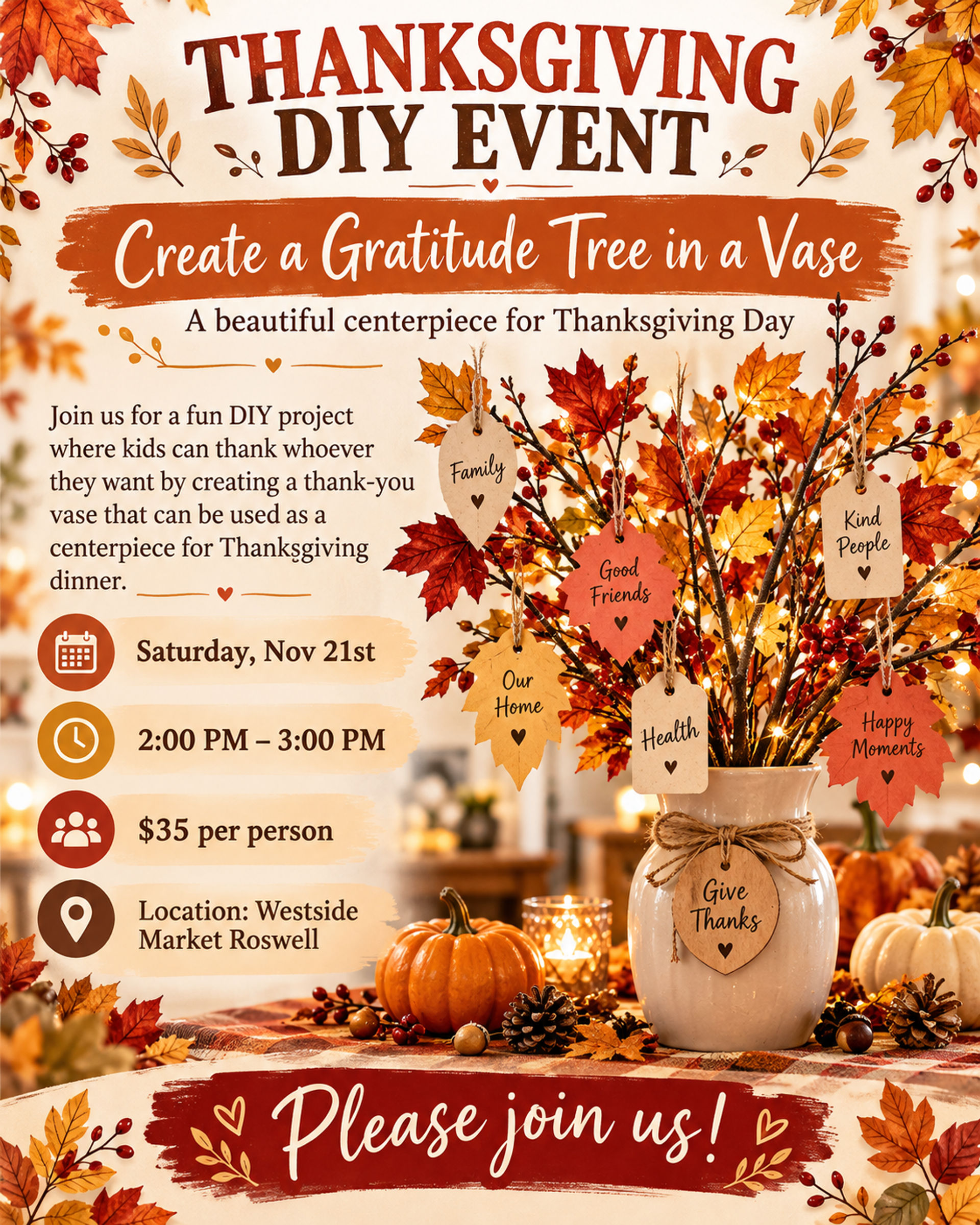 Thanksgiving Workshop - Tree of Gratitude image 1