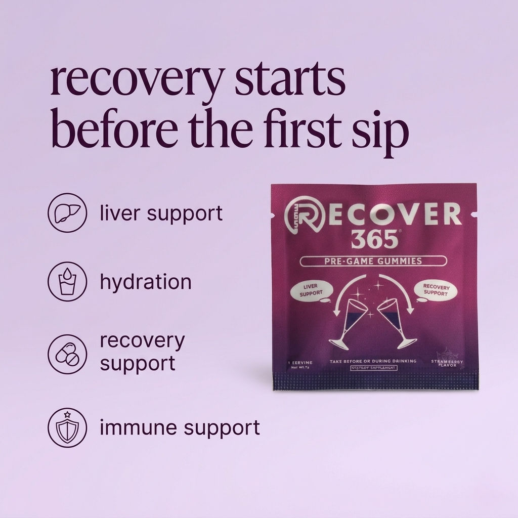 Pre-Game & Hangover Prevention Vitamin Gummies by Recover 365 image 3
