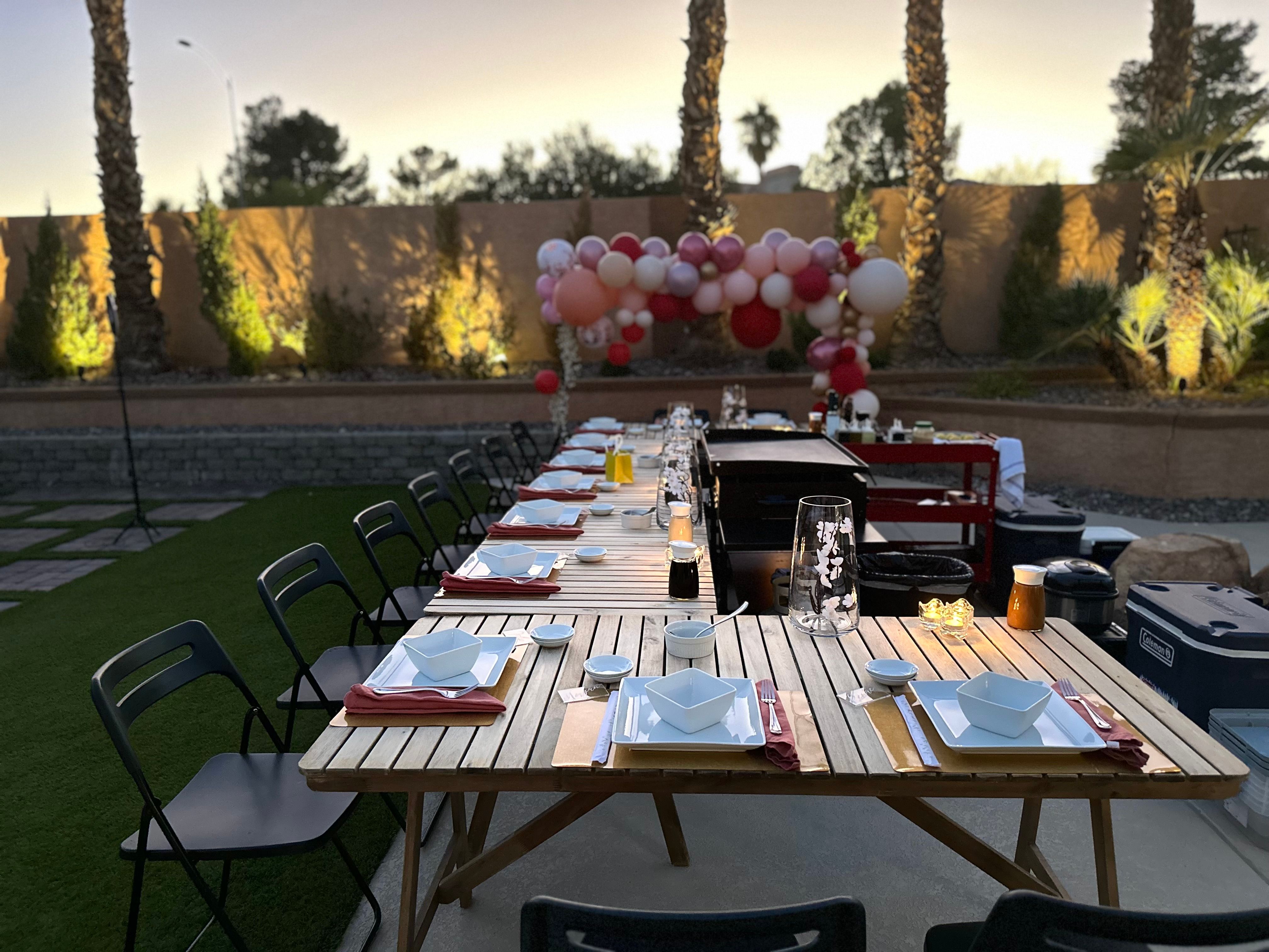 Private Hibachi Dinner Party Experience with Aesthetic Table Setup Included image 4