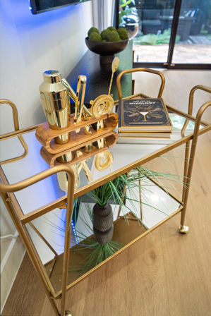 The Black House: Downtown Escape with Hot Tub, Chef, Stylish Decor, Massage & Mixology Class image 51