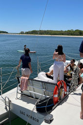 A Lovely Morning or Afternoon of Sailing with a Swim aboard a Classic Mahogany Trimaran Cosmos image 5