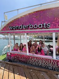 Iconic Pink BYOB Carousel Boat Experience with Upper Terrace, Carousel Horse Prop, and more image 20