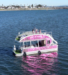 Iconic Pink BYOB Carousel Boat Experience with Upper Terrace, Carousel Horse Prop, and more image 6