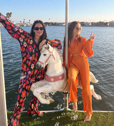 Iconic Pink BYOB Carousel Boat Experience with Upper Terrace, Carousel Horse Prop, and more image 13