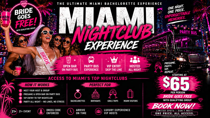 Bride Goes Free - Pregame + Party Bus + Open Bar & Club Entry image 1