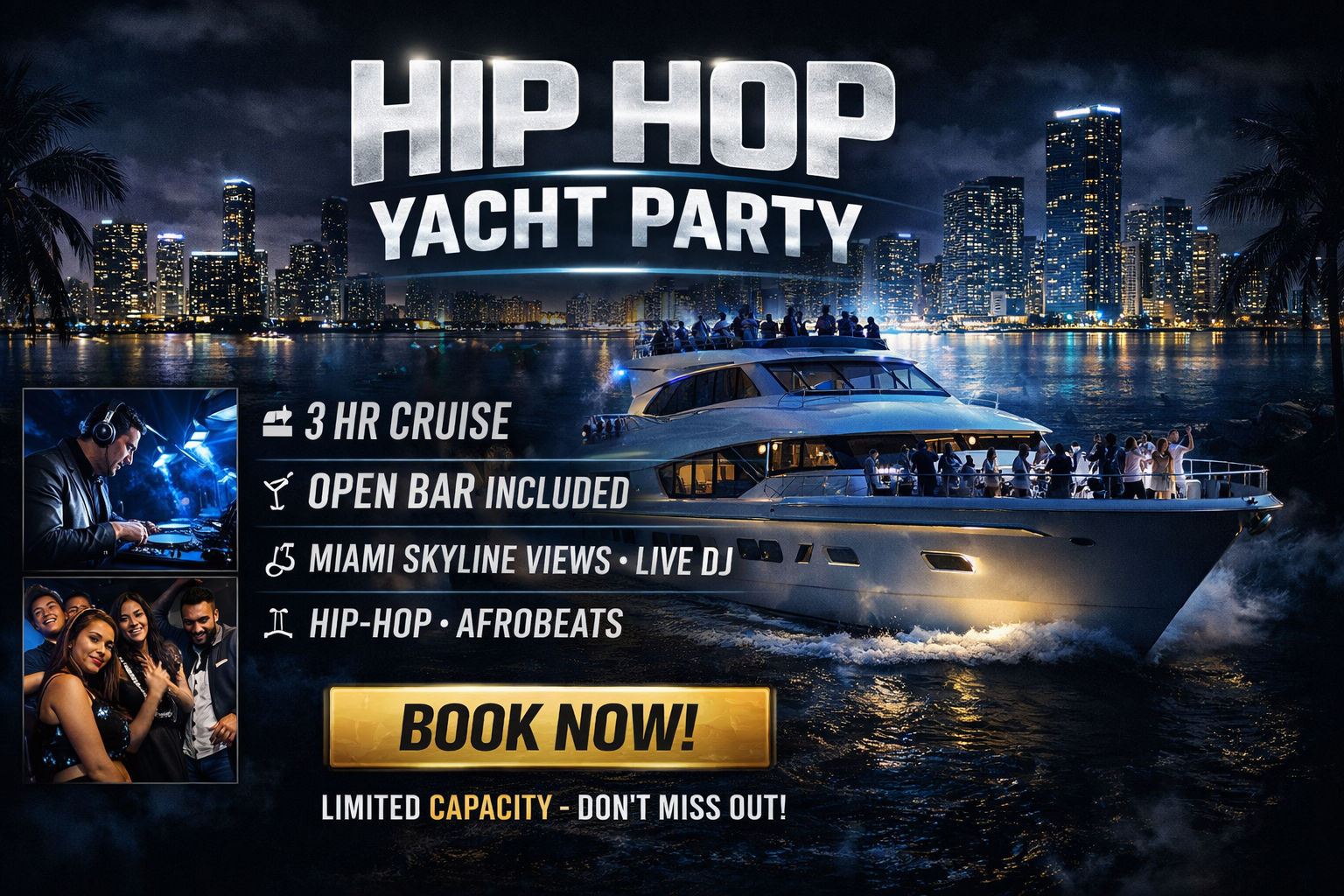 3-Hour Hip Hop Booze Cruise with Open Bar Included image 1