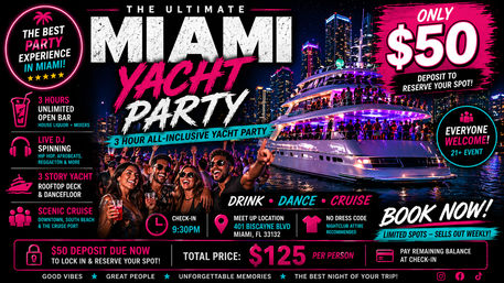 3-Hour Hip Hop Booze Cruise with Open Bar Included image
