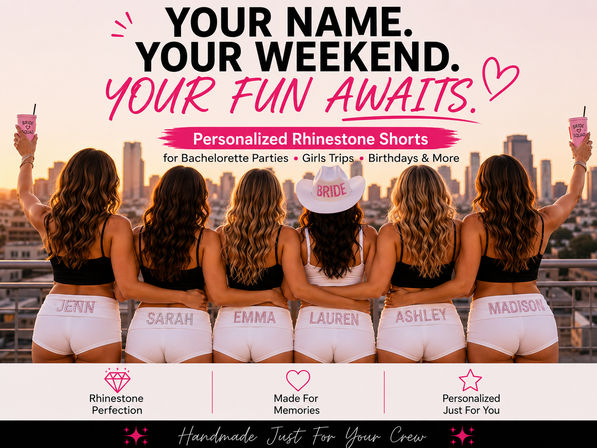 Personalized Fold-over Bachelorette Shorts Experience - Your Name. Your Weekend. Your Fun Awaits. image 4