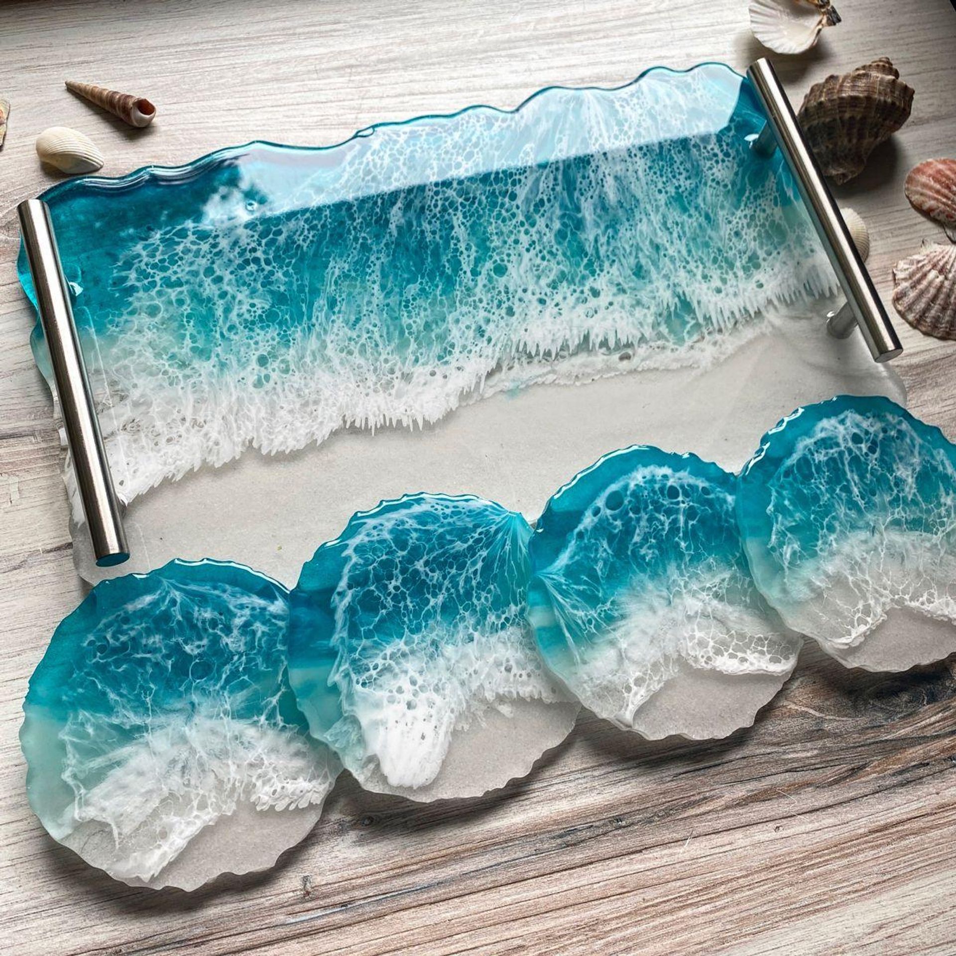 3D Ocean Resin Art Class for Groups in Dallas, Fort Worth image 2