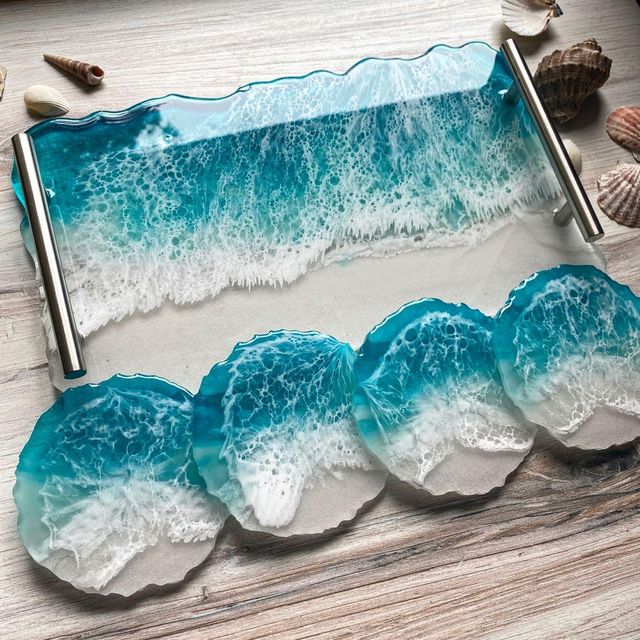 3D Ocean Resin Art Class for Groups in Dallas, Fort Worth image 4