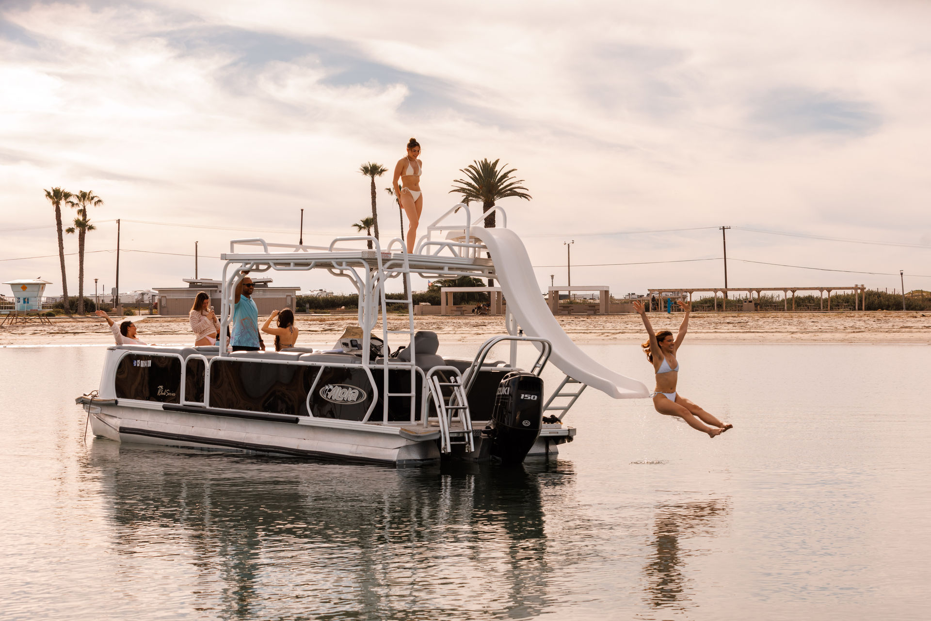 Double-Decker Pontoon with Water Slide, The Ultimate San Diego Bay Party Boat image 1