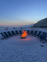 Good Vibes Beach Bonfire with S'mores and Professional Setup, Custom Message in the Sand, Up to 15 Guests image 1