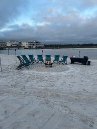 Chill Vibes Beach Bonfire for up to 8! S’mores, 6 Foot Table, Tiki Torches, Custom Sand Design and Message, Bluetooth Speaker, Professionally Setup and Attended! image 6