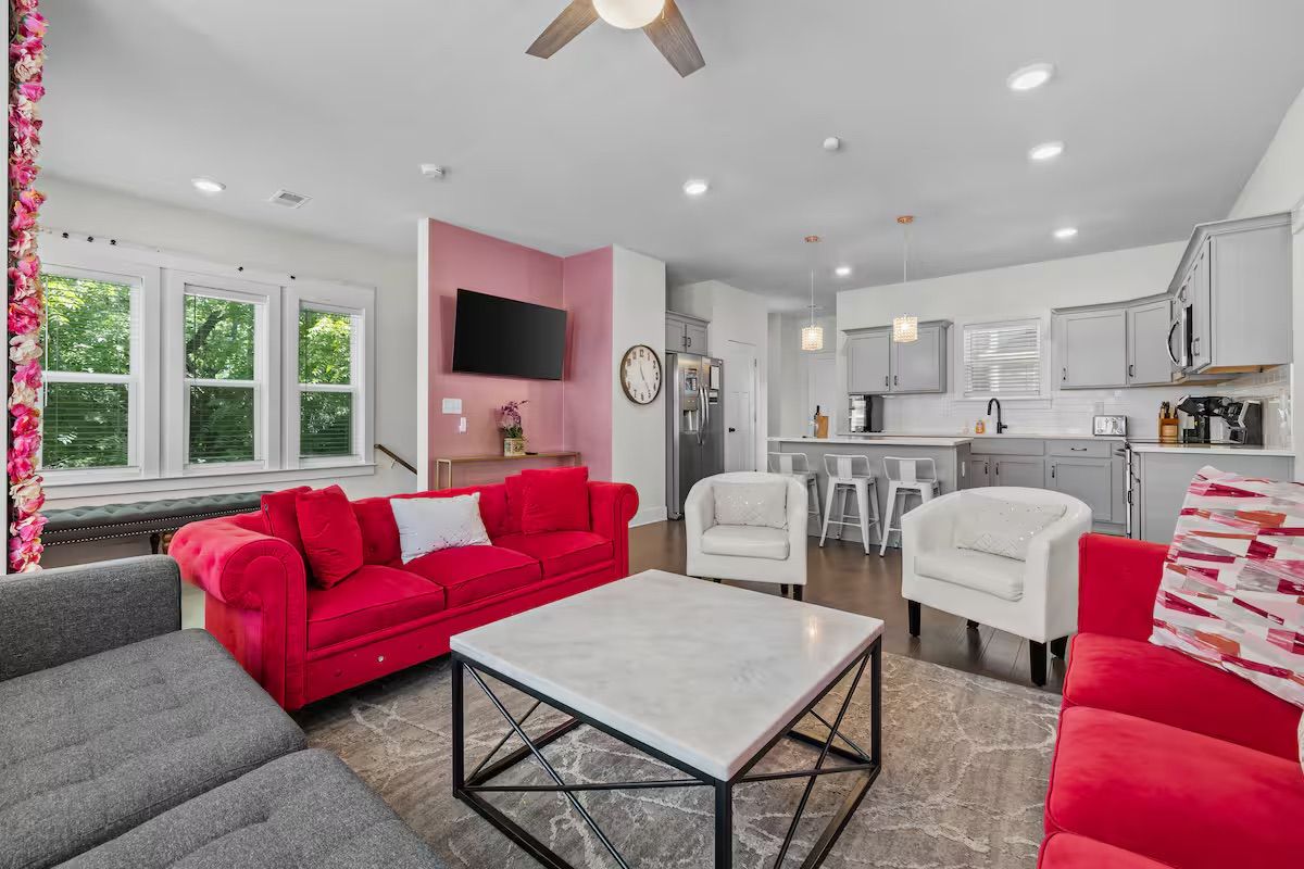 Blush & Bubbly: Chic Picture-Ready Pink Retreat Near Broadway image 1