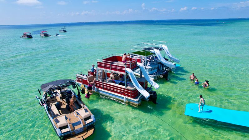 Ultimate Crab Island Experience: Party Barge with Captain for Up to 12 Guests image 6