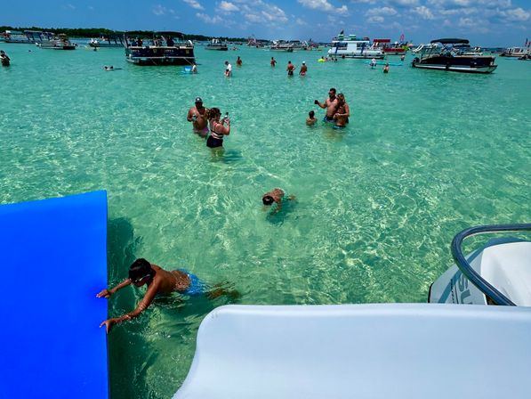 Ultimate Crab Island Experience: Party Barge with Captain for Up to 12 Guests image 42