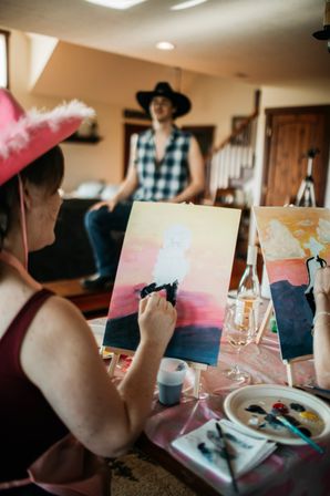 Cowboys and Canvases- Paint & Sip with Live Male Model Hosts image 28