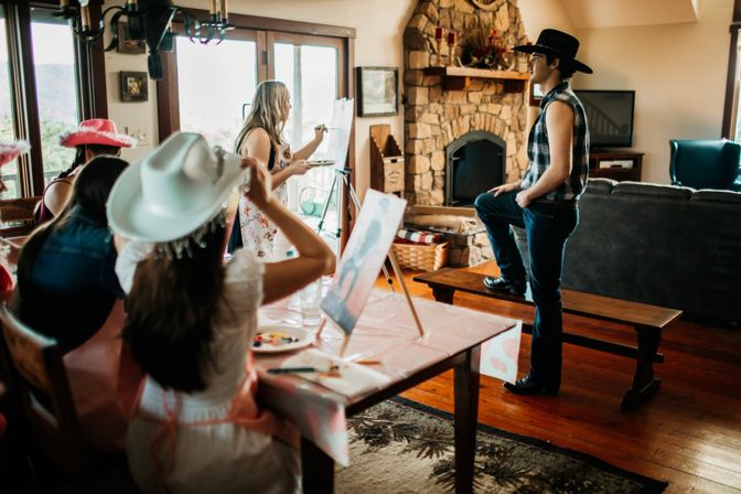 Cowboys and Canvases- Paint & Sip with Live Male Model Hosts image 14