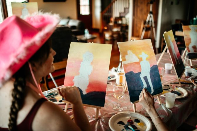 Cowboys and Canvases- Paint & Sip with Live Male Model Hosts image 5