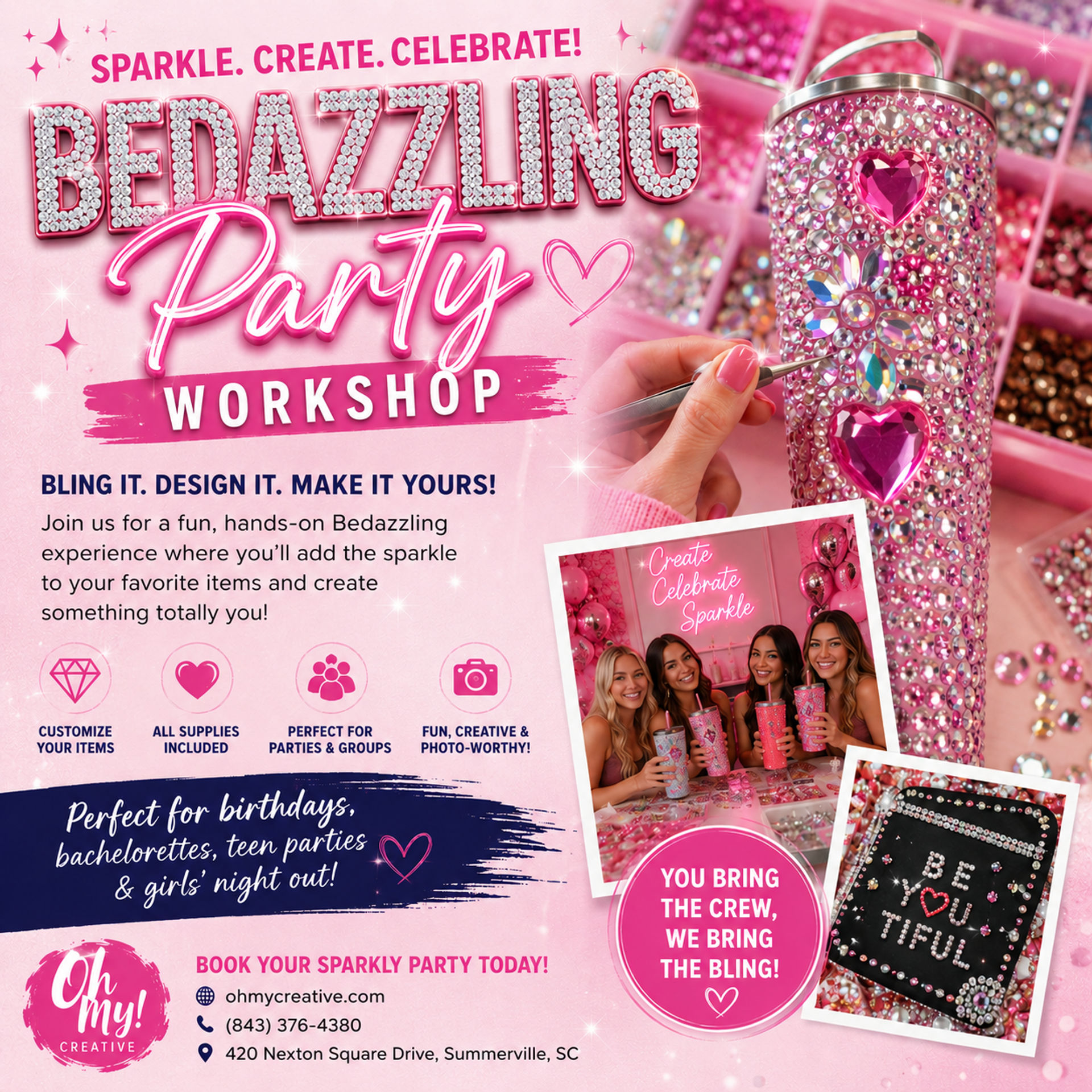 Bedazzle Party Workshop- Bachelorette Bling Bar WARNING: Things are about to get extra image 1
