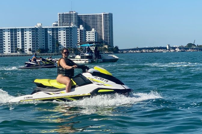South Beach (2 person) 1-Hour JetSki Rental with Gas Included + Free Pontoon Boat Ride image 3