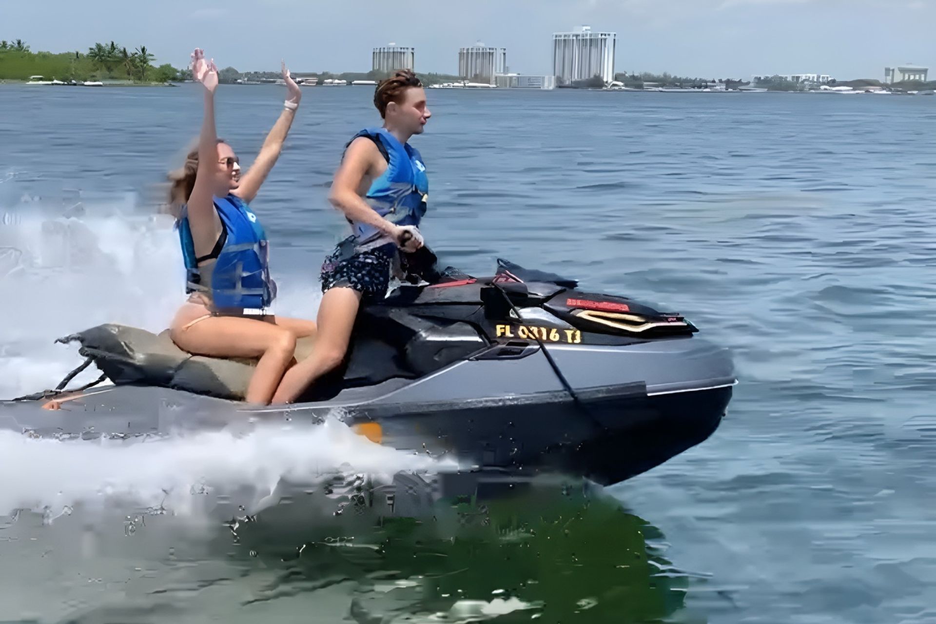 South Beach (2 person) 1-Hour JetSki Rental with Gas Included + Free Pontoon Boat Ride image 1