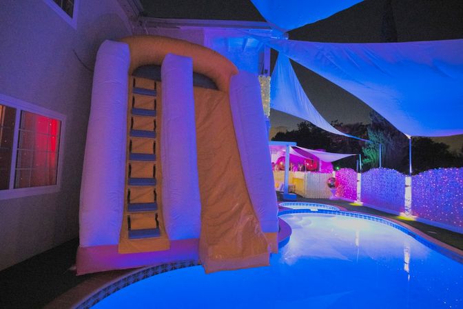Pink Luxe Spa Retreat: TikTok House with Slide, Jacuzzi, & Stargazing Dome image 43