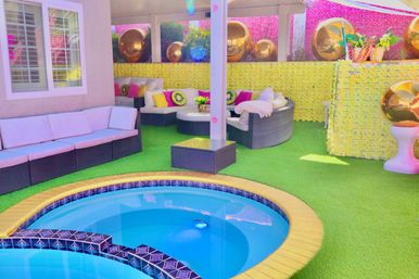 Pink Luxe Spa Retreat: TikTok House with Slide, Jacuzzi, & Stargazing Dome image 5
